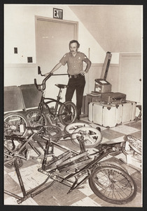 Chief H.P.D. Walter Cullen's bike shop, So. Hamilton, MA, Sept. 1981