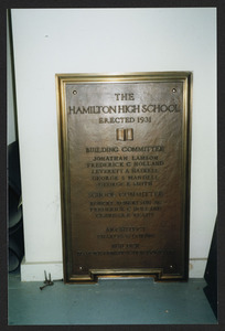 The Hamilton High School, erected 1931