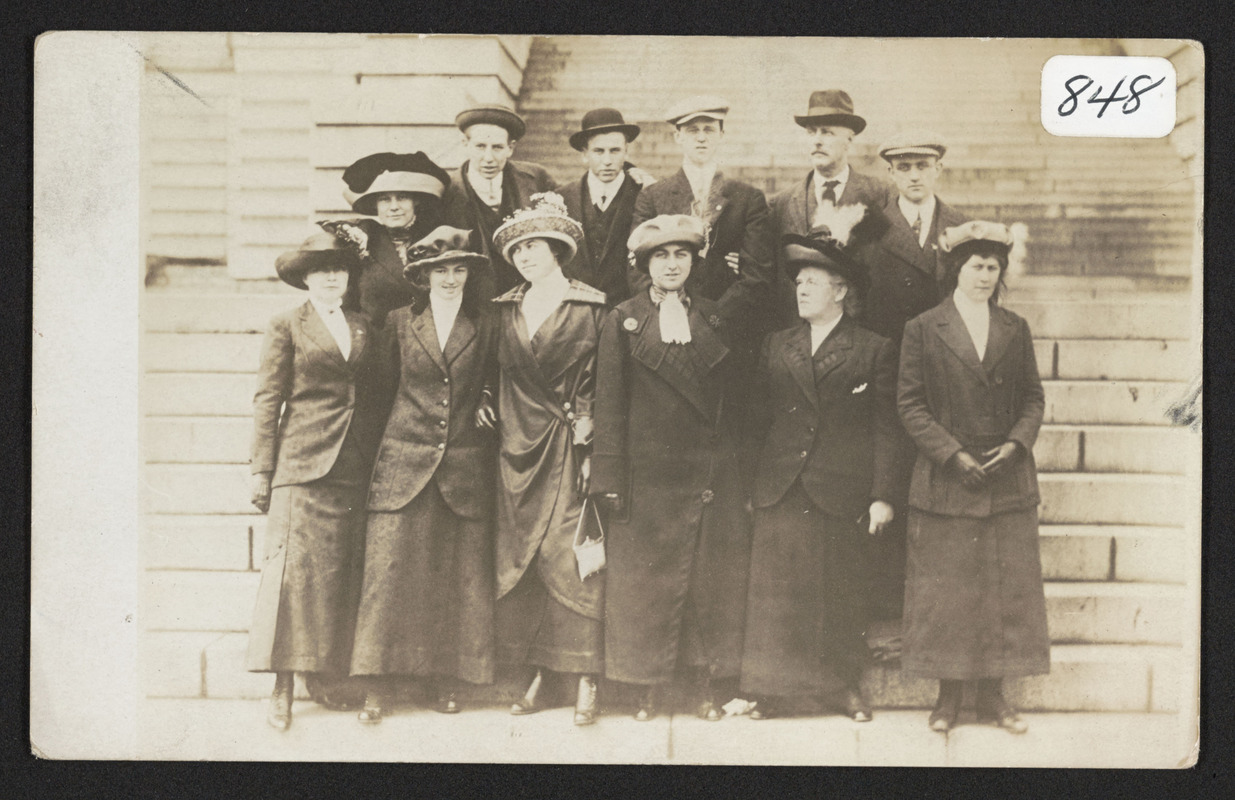 Class of 1913 on a trip to Washington D.C. with chaperones, Mr. and Mrs. Peterson