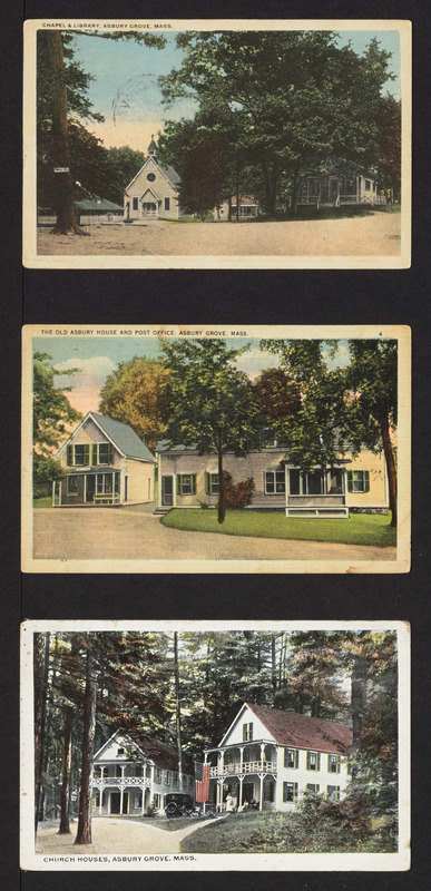 Chapel and library, the old Asbury house and post office, church houses, Asbury Grove, Mass.