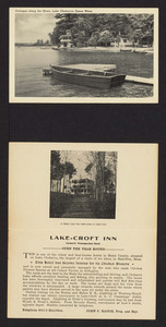 Cottages along the shore, Lake Chebacco, Lake Croft Inn, at Hamilton, Mass.