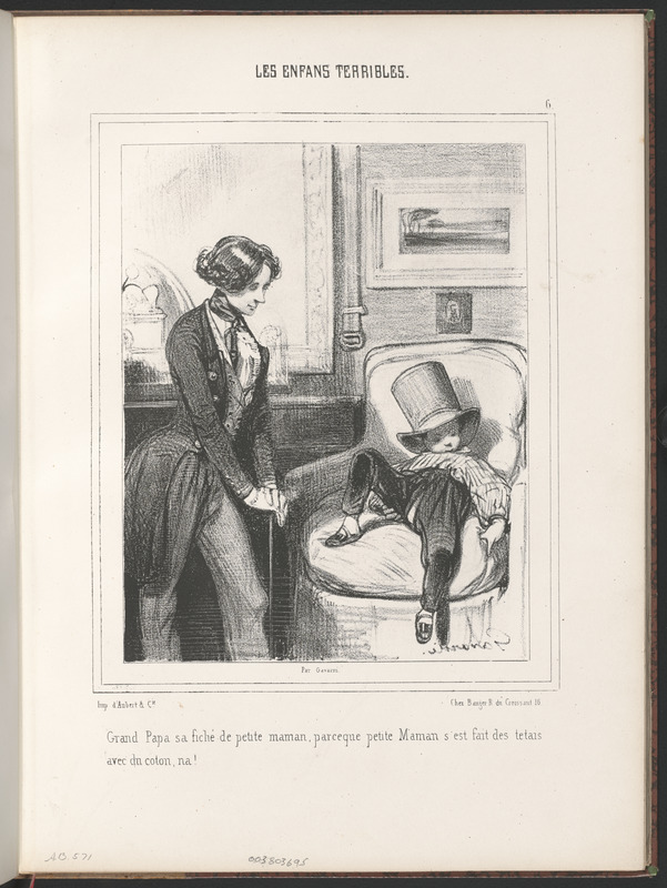 Grand papa sa fiché de petite maman, parce que petite maman s'est fait des tetais - avec du coton, na!