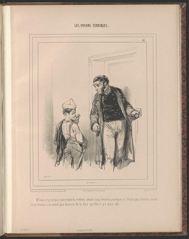 M'man n'y est pas parce que tu rentres avant cinq heures, puisque si tu étais pas revenu avant - cinq heures, n'y avait pas besoin de te dire qu'elle n'y a pas été