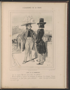 L'Art et le Commerce. - Où va maître Mercure avec tous ces plâtras? - M'sieu Apollon, je porte à un bourgeois la monnaie d'un Antique. Puisque le - bourgeois ne paie plus qu'en monnaie!...mais, c'est égal au boulanger - ça m'est égal