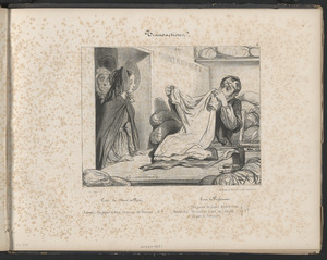 Livre du Mont-de-piété. - (Samedi) Un jupon et deux chemises de femme. 3 fr. - Livre du Parfumeur. - Une paire de gants beurre frais. - Dimanche. Un rouleau d'eau de Cologne. - Un pot de pommade. 3 fr.