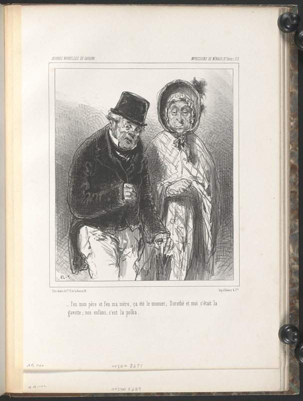 Feu mon père et feu ma mère, ç'a été le menuet, Dorothé (sic) et moi c'était la gavotte, nos enfants, c'est la polka