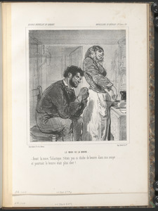 Le mari de la bonne. - Avant la noce, 'Colastique, t'étais pas si chiche de beurre dans ma soupe..., - et pourtant le beurre était plu cher!