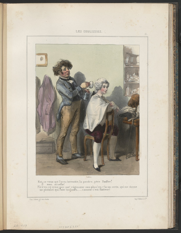 Est-ce vous qui l'avez inventée, la poudre, père Paufier? - O (sic) non, m'selle! - Eh b'en ce n'est pas not' régisseur non plus! en v'là un serin, qui me donne - un pistolet qui rate toujours...comme c'est flatteur!