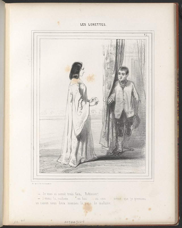 Je vous ai sonné trois fois! Robinson. - J'étions là madame,...en bas...au coin...même que je prenions - un canon nous deux monsieu le papa de madame
