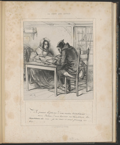 "Je prends la plume d'une main tremblante... -  ...mon Julien! mes larmes me troublent la - toublent la (ces deux derniers mots rayés) vue, je ne sais si vous pourrez me - lire..."