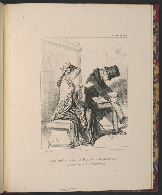 Londres, Décembre, "Milords et Messieurs, le gouvernement... - (Le mari s'endort, la femme s'éveille)."