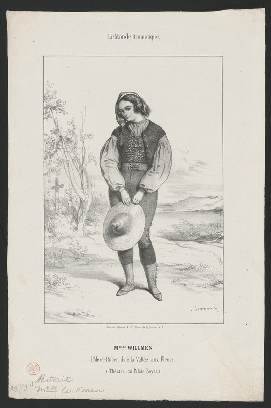 Mlle. Willmen. - Rôle de Ruben dans la Vallée aux Fleurs - théatre du Palais-Royal