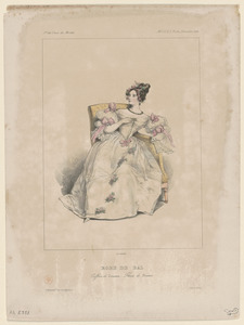 Robe de Bal - Coiffure Jouenne, fleurs de Nattier