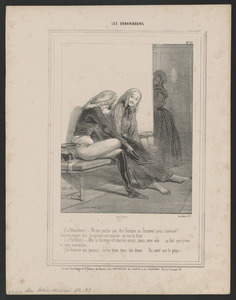 (Le Débardeur) Ne me parlez pas des femmes en carnaval pour s'amuser!... - ...Heureusement, moi, la mienne est mariée, on me la tient... - (Le Postillon) - Moi, la mienne est mariée aussi, mais avec moi...ça fait que je me - la tiens moi-même. - (Un Domino qui passe) - Je les tiens tous les deux...Ils vont me le payer