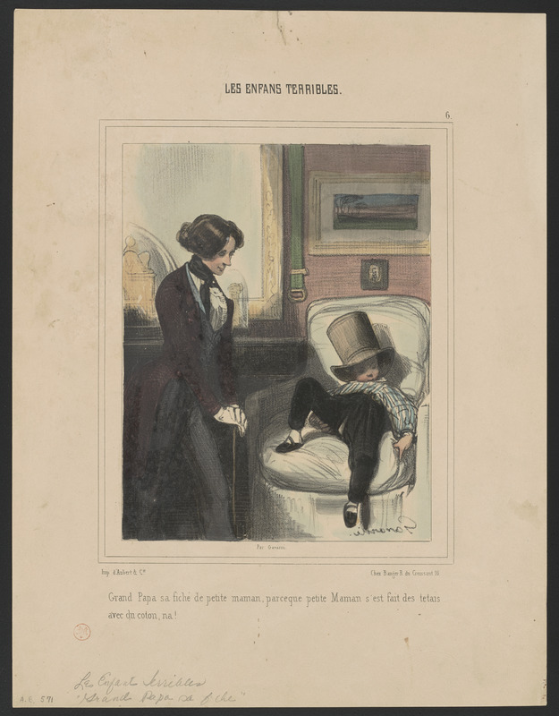 Grand papa sa fiché de petite maman, parce que petite maman s'est fait des tetais - avec du coton, na!