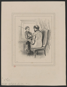 Houp! houp! papa...ah! tu ne fais pas si bien le cheval que Janisset, dam(sic)! - Qu'est-ce que c'est que Janisset? un de tes petits camarades? - Tu es farce! papa...Janisset, il est un officier des soldats du roi, qui venait tous les jours, - tous les jours, tous les jours ici, pendant que tu n'y a (sic) pas été!...houp! houp!...et quand - il est parti pour l'armée des Bédoins (sic)...houp! houp! maman, a joliment pleuré..., houp! - Ah! comme il faisait bien le cheval celui-là!...