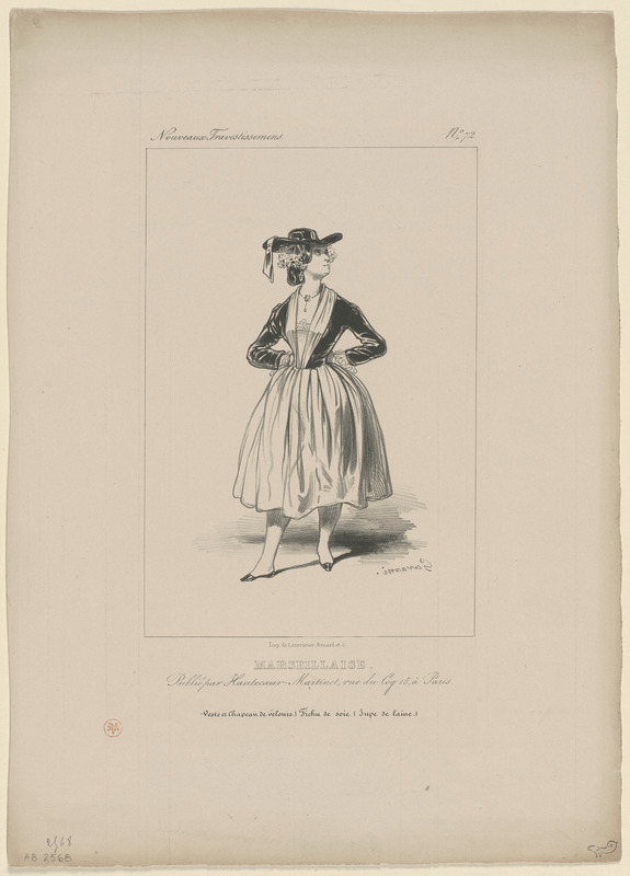 Marseillaise. - Veste et chapeau de velours. Fichu de soie. Jupe de laine