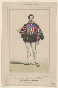 Costume de duc de Guise, joué par Chollet. - Guise, ou les Etats de Blois, opéra. - Opéra-Comique