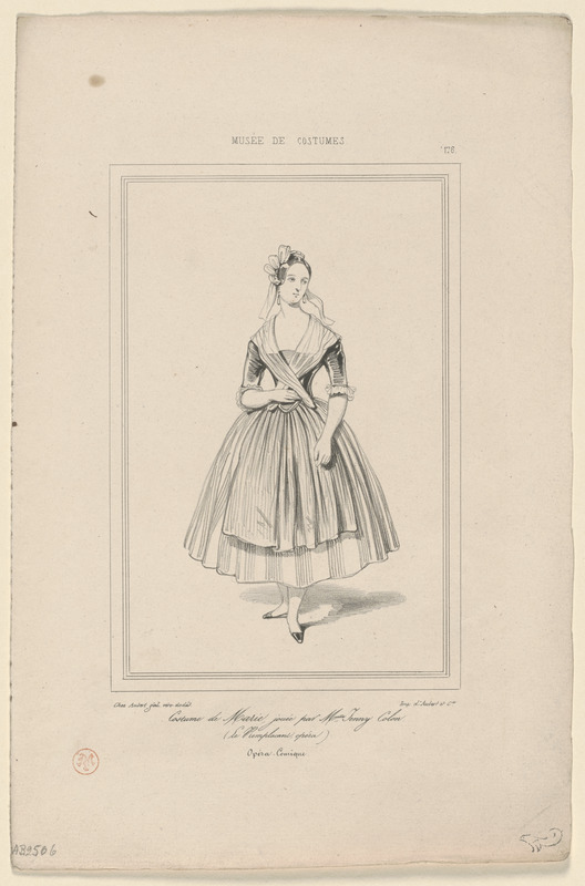 Costume de Marie, jouée par Melle Jenny Colon. - Le Remplaçant, opéra. - Opéra-Comique