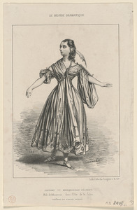 Costume de Mademoiselle Dejazet. - Rôle de L'annonce dans L'Isle (sic) de la folie. - Théâtre du Palais-Royal