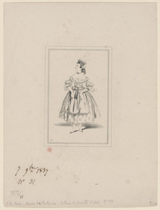 Costume de Javotte, jouée par Melle Déjazet. - Comtesse du Tonneau, vaudeville. - Palais-Royal