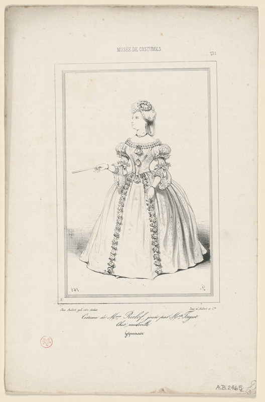 Costume de Mme Rielof, jouée par Melle Forgeot. - Chut! vaudeville. - Gymnase