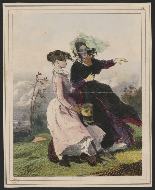 A Montmartre. - Ce qui est pointu, c'est St-Eustache. - Oui, où qu'est l'échoppe de mon honorée mère. - A présent, suis le bout de mon doigt...à droite de l'affaire carrée, qui est notre église... - contre une fumée...vois-tu ce balcon qui reluit?... - c'est ton salon
