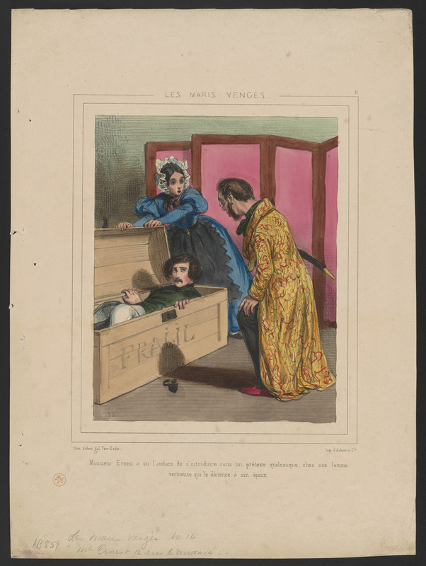 Monsieur Ernest a eu l'audace de s'intoduire sous un prétexte quelconque chez une femme - vertueuse qui le dénonce à son mari