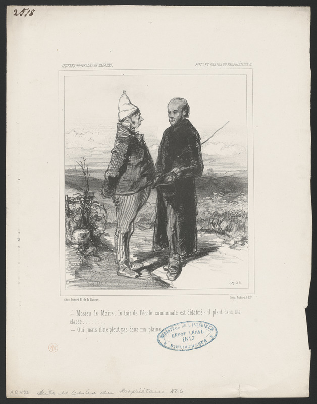 Mosieu le maire, le toit de l'école communale est délabré, il pleut dans ma - classe... - Oui, mais il ne pleut pas dans ma plaine