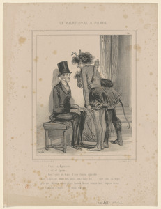 C'est un diplomate... - C'est un épicier. - Non! c'est un mari d'une femme agréable. - Non! Cabochet, mon ami, vous avez donc bu...que vous ne voyez - pas que mosieu est un jeune homme farceur comme tout, déguisé en un - qui s'embête à mort...le roué masque!