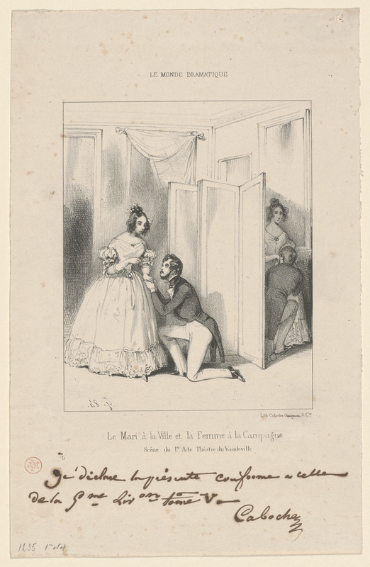 Le mari à la ville et la femme à la campagne. - Scène du 1er acte. Théâtre du Vaudeville