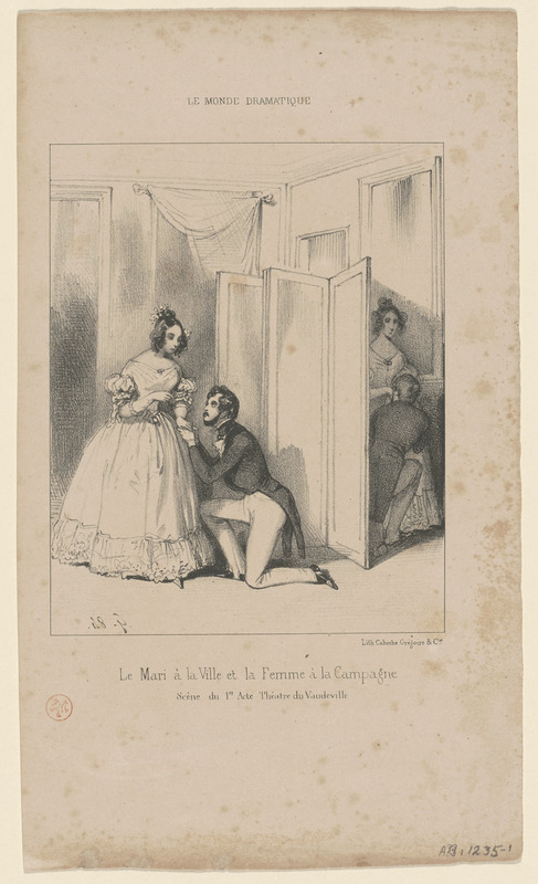 Le mari à la ville et la femme à la campagne. - Scène du 1er acte. Théâtre du Vaudeville