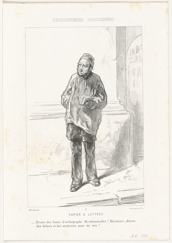 Papiers a lettres. - Fesons (sic) des fautes d'orthographe, Mesdemoiselles! Messieurs, disons - des bêtises et des menteries pour un sou!