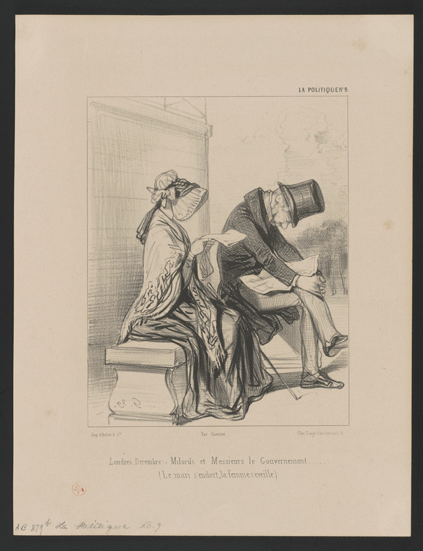 Londres, Décembre, "Milords et Messieurs, le gouvernement... - (Le mari s'endort, la femme s'éveille)."
