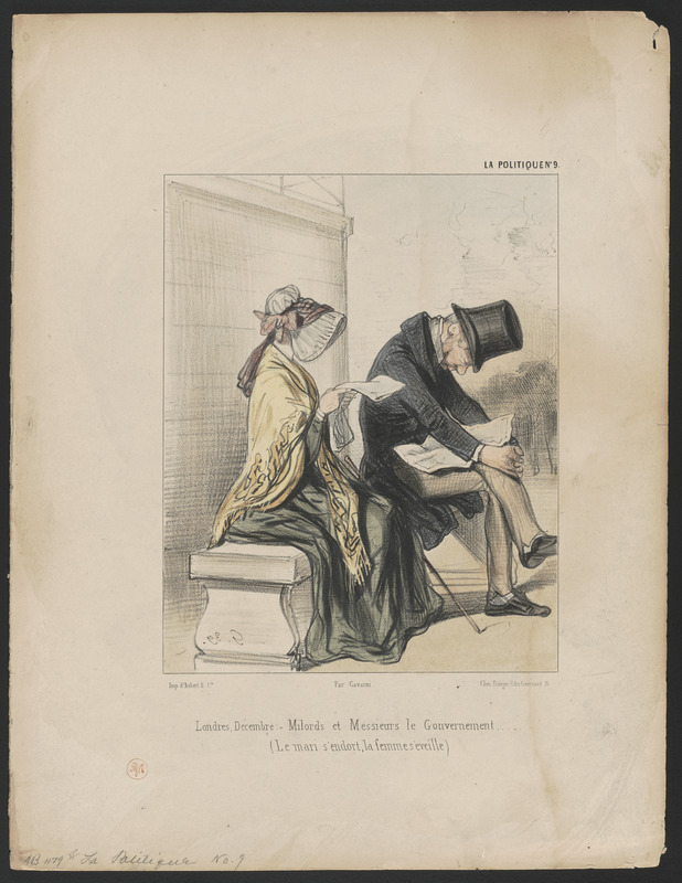 Londres, Décembre, "Milords et Messieurs, le gouvernement... - (Le mari s'endort, la femme s'éveille)."