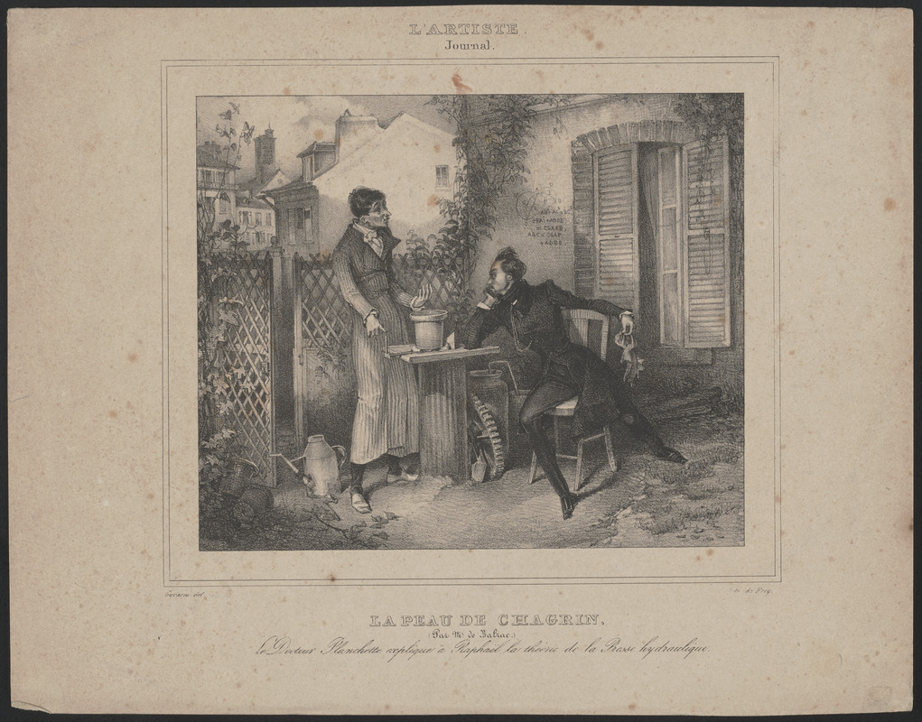 Le peau de chagrin - par Mr. de Balzac. - Le docteur Planchette explique à Raphael la théorie de la presse hydraulique