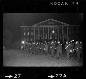 Harvard Square anti-war riot: Cambridge police line up for massed charge, Cambridge