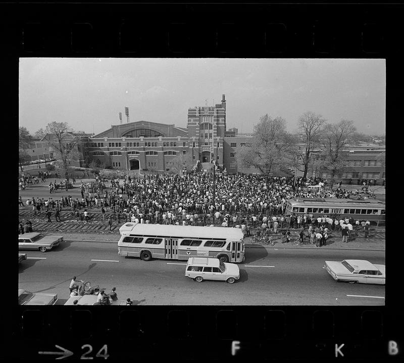 Anti-war demonstration at Commonwealth Armory, Commonwealth Avenue, Boston