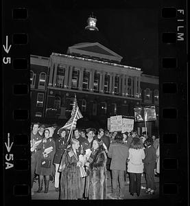 College students' pro-Vietnam War rally, State House, Beacon Hill