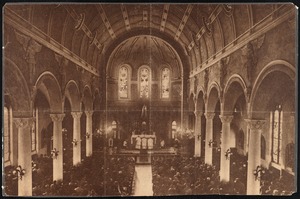 Interior of Catholic church in New Bedford, MA
