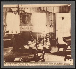 Parlor (living room) in the Leonard house, New Bedford, MA showing sofa