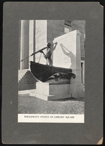 Whaleman's statue on Library Square, New Bedford, MA