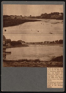 Two images of Mill Pond, Fairhaven, MA before being drained and filled to create Cushman Park