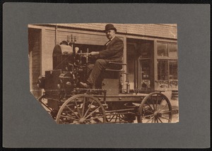 George C. Allen in homemade auto