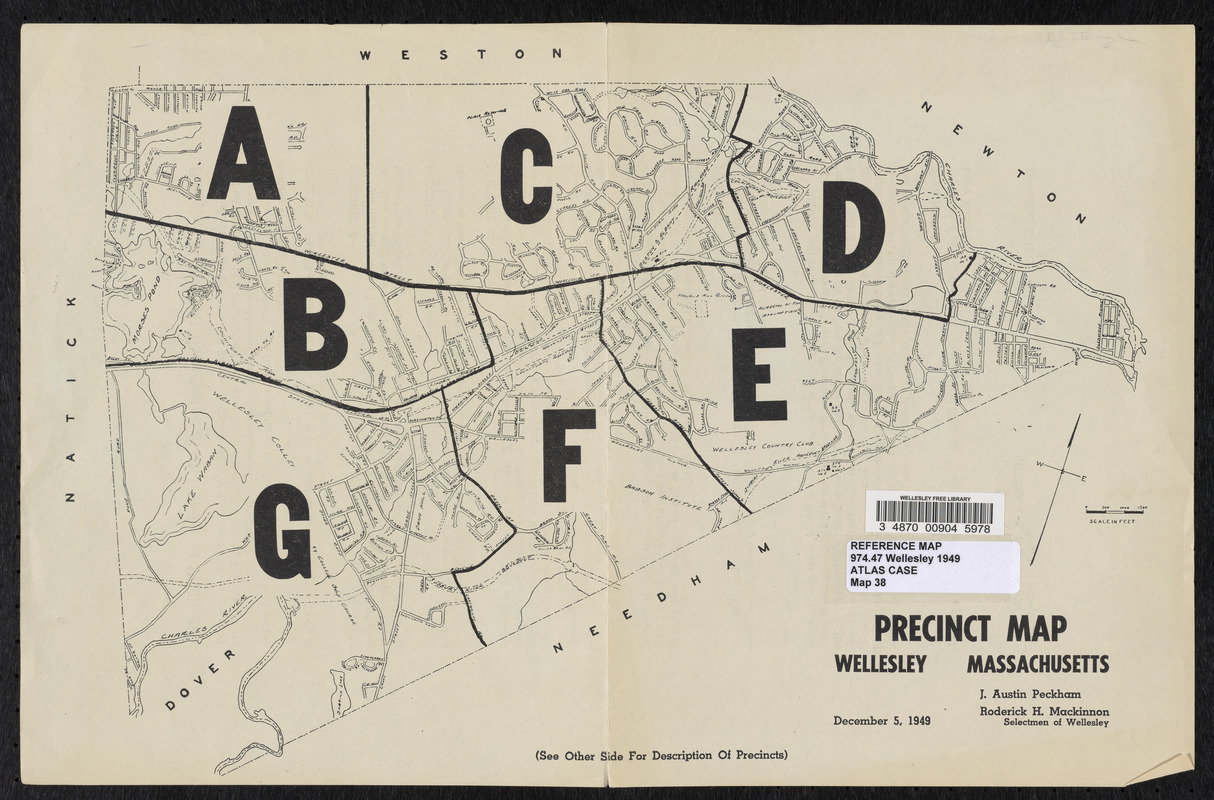 Precinct map, Wellesley, Massachusetts