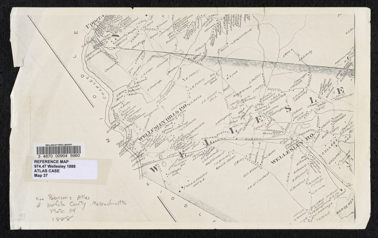 Map of Wellesley, Massachusetts