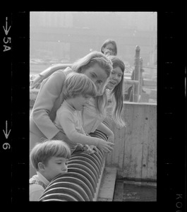 Kathryn White with her children at aquarium