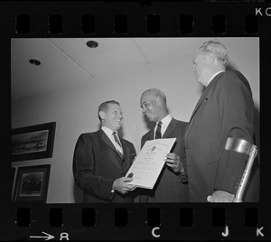 Gov. John Volpe, Roy Wilkins, and Mayor John Collins at NAACP convention