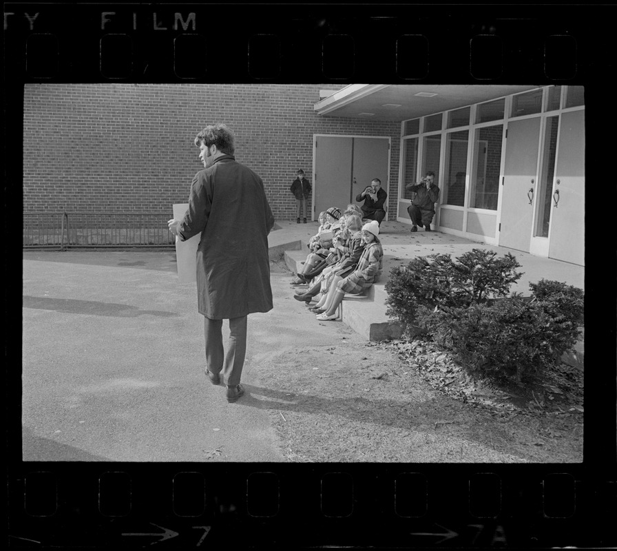 Striking Woburn teachers on picket line at Malcolm S. White Elementary