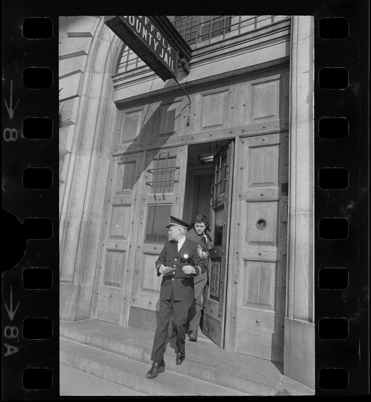 Arthur Hurley leaving the Suffolk County Jail